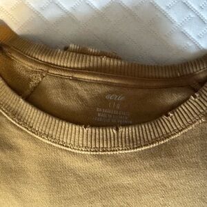 Mustard Distressed Crew Neck Sweater